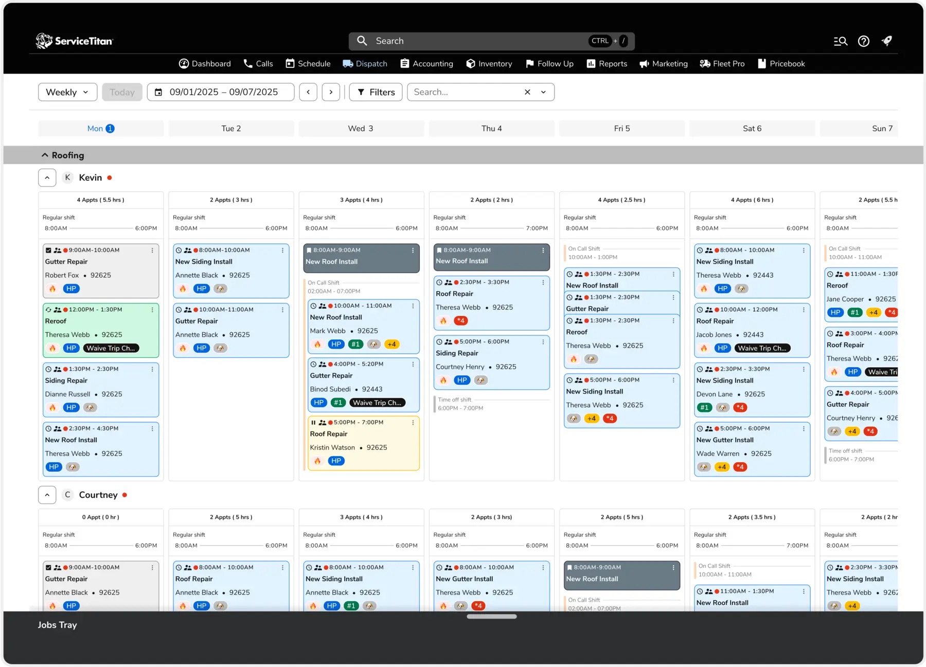 ServiceTitan - Roofing Crew Scheduling Software