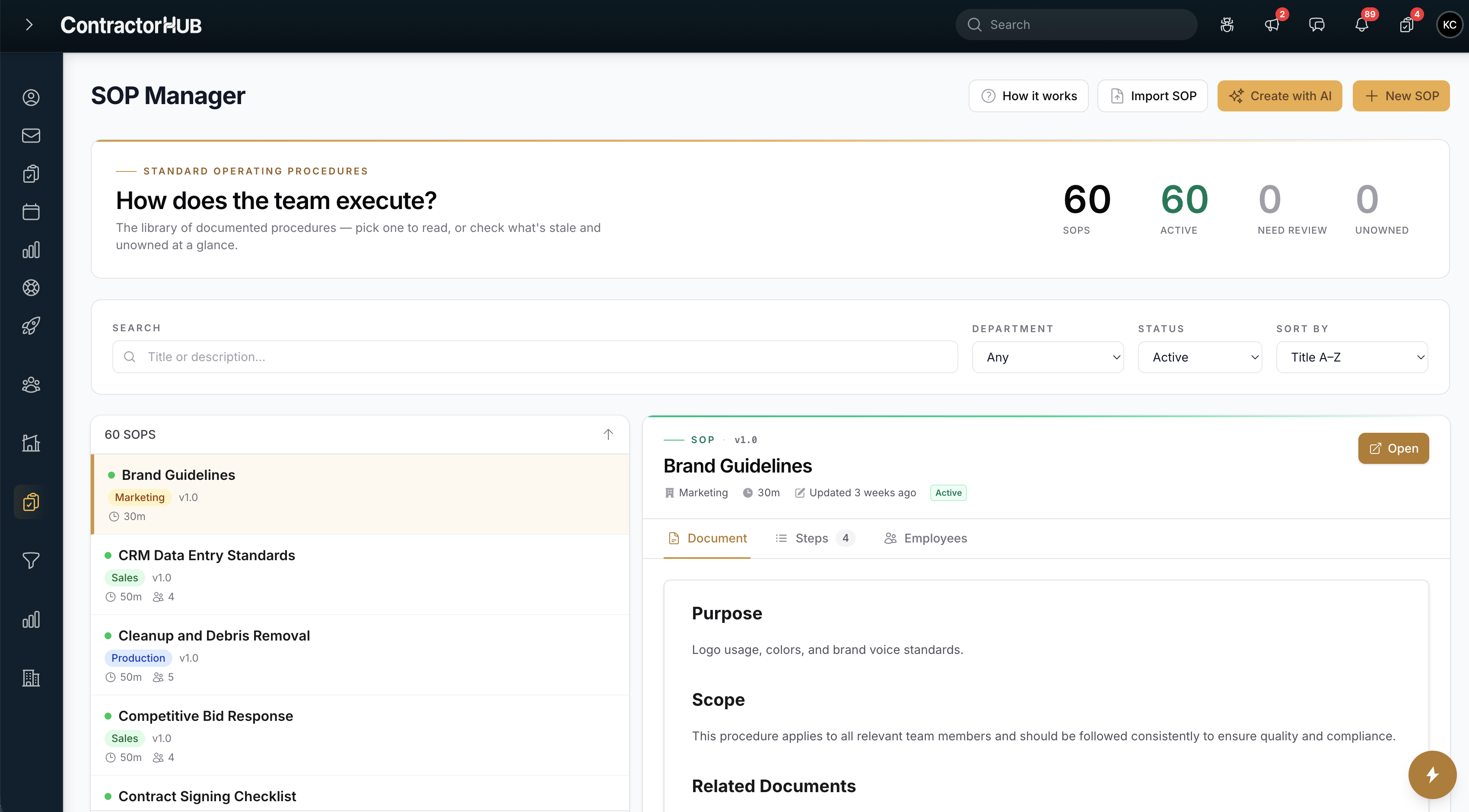 ContractorHUB - SOP Manager