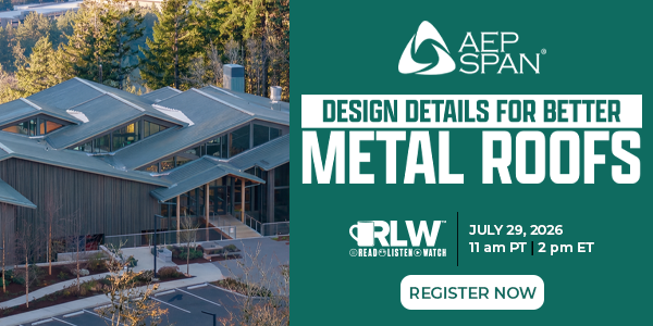 AEP Span RLW - Design Details for Better Metal Roofs - Register