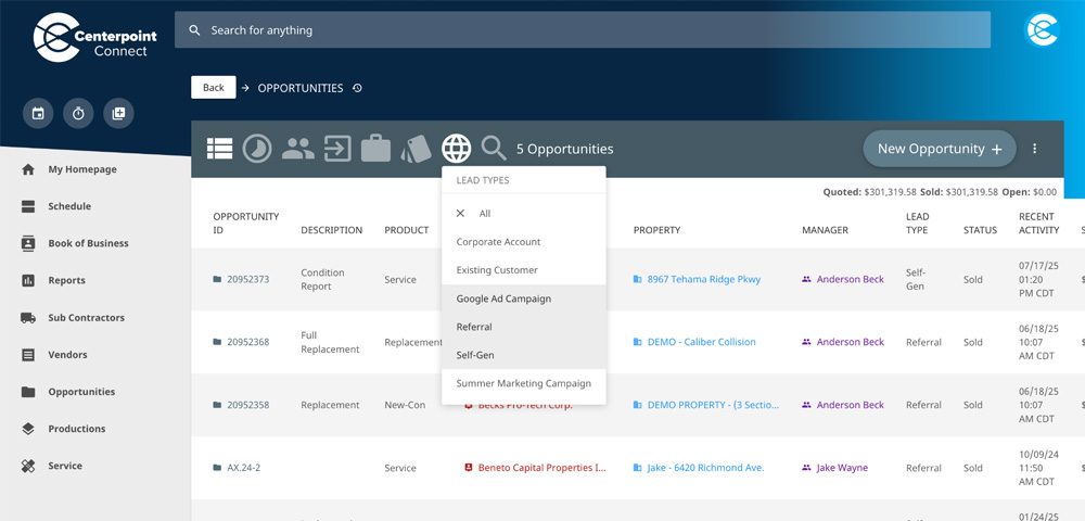 Centerpoint Connect - Inspection Dashboard
