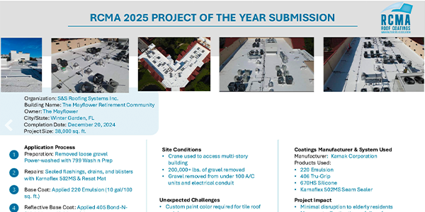 Recognizing excellence in roof coatings