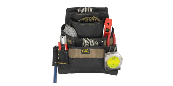 Wryker - CLC Heavy Duty Nail & Tool Bag | 11 Pockets With Steel Hammer Loop
